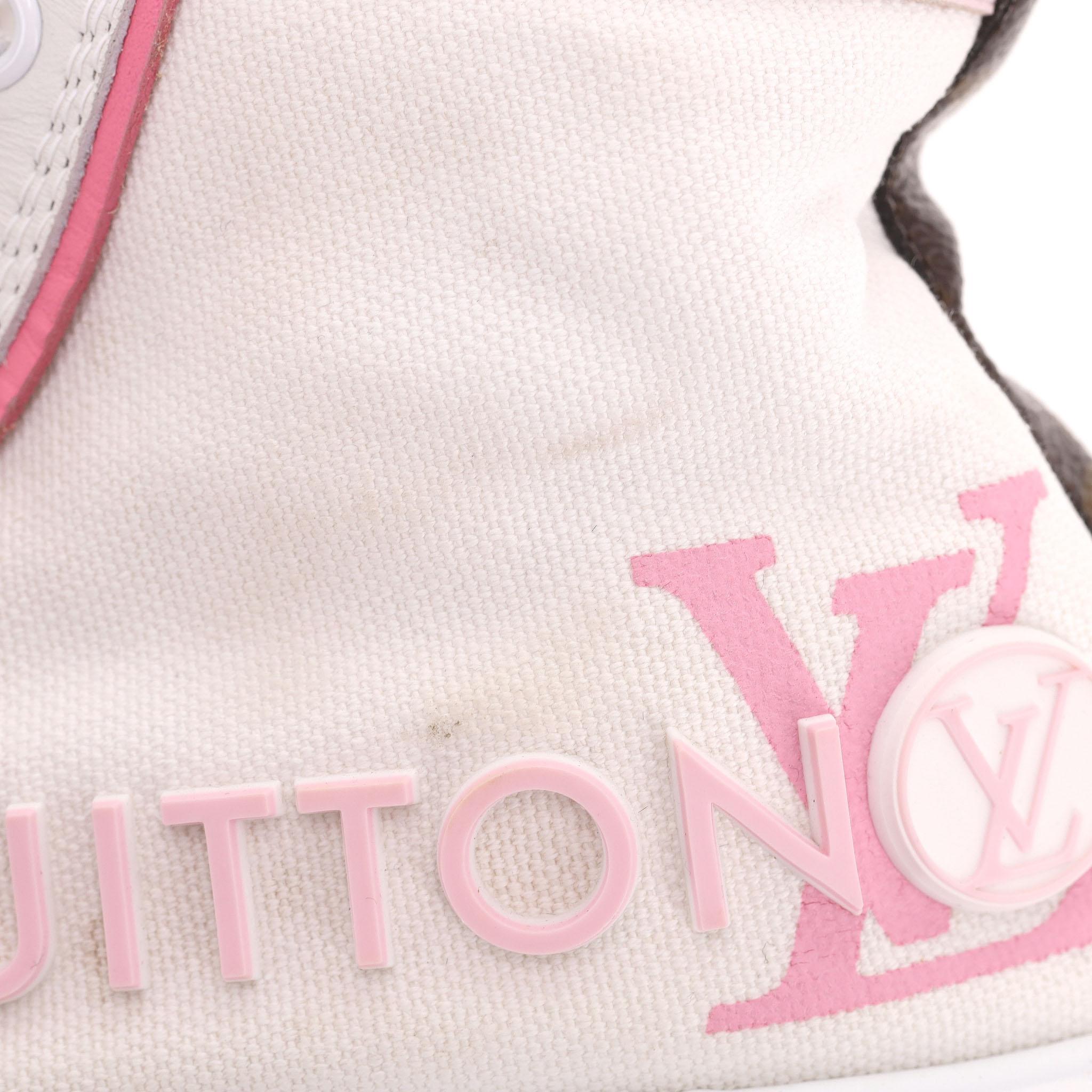 Louis Vuitton Leather & Canvas Monogram LV Squad High-Top Sneakers 6