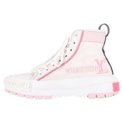Louis Vuitton Leather & Canvas Monogram LV Squad High-Top Sneakers