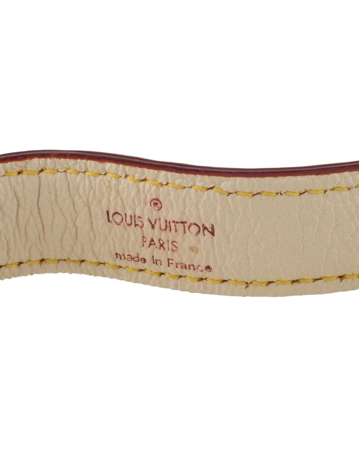 Women's or Men's Louis Vuitton Leather Cream Ivory Leather Gold Buckle Animal Pet Dog Leash 