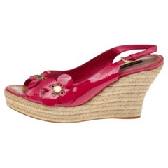 Louis Vuitton - Sandali in pelle con zeppa impreziosita Taglia 39,5