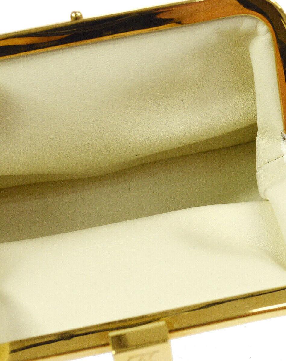 Louis Vuitton Leather Gold Small Mini Top Handle Kisslock Cosmetic Bag in Box  In Good Condition In Chicago, IL