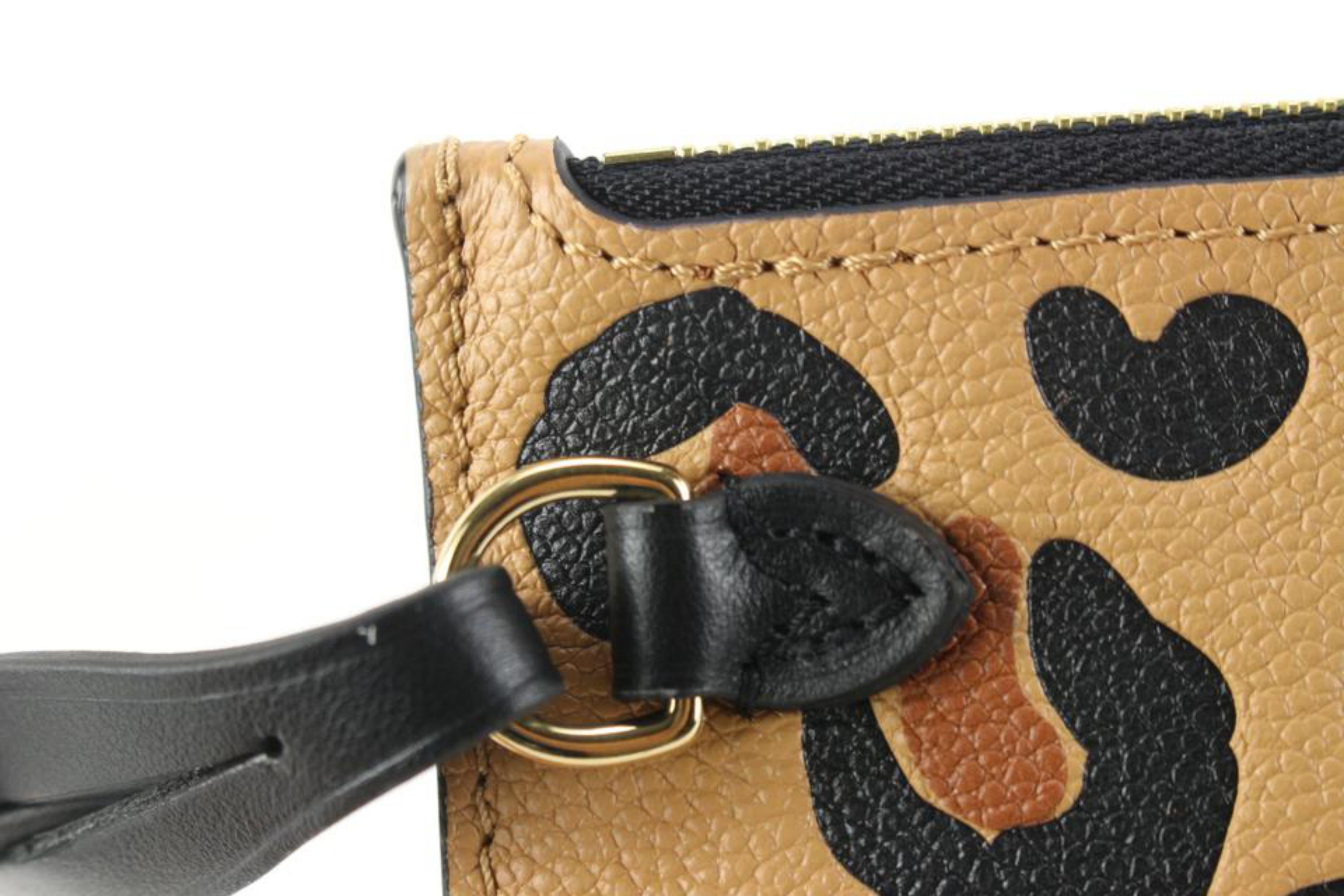Beige Louis Vuitton Leather Monogram Empreinte Wild at Heart Neverfull Pochette 96lk89 For Sale