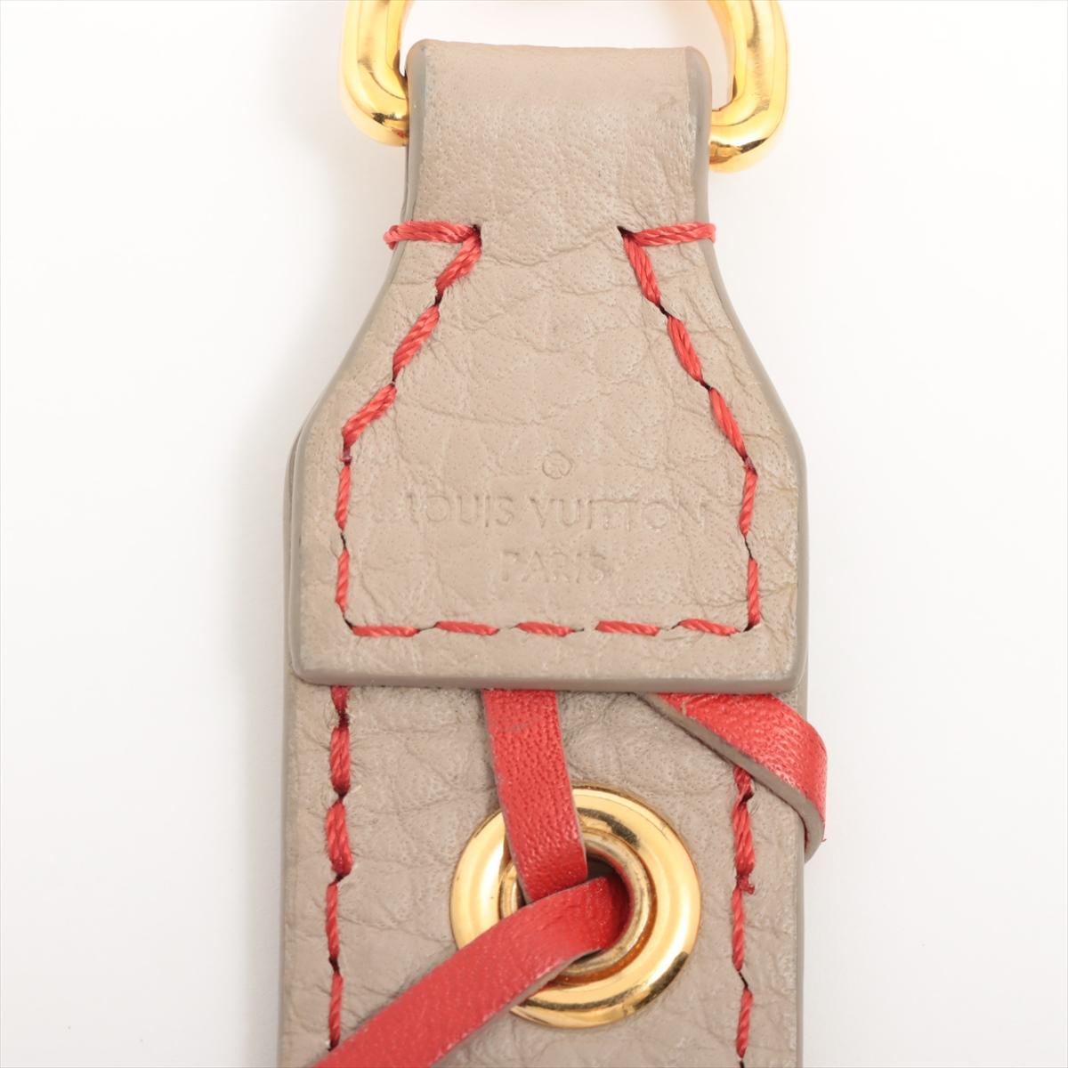 Louis Vuitton Leather Shoulder Strap Taupe x Red For Sale 1