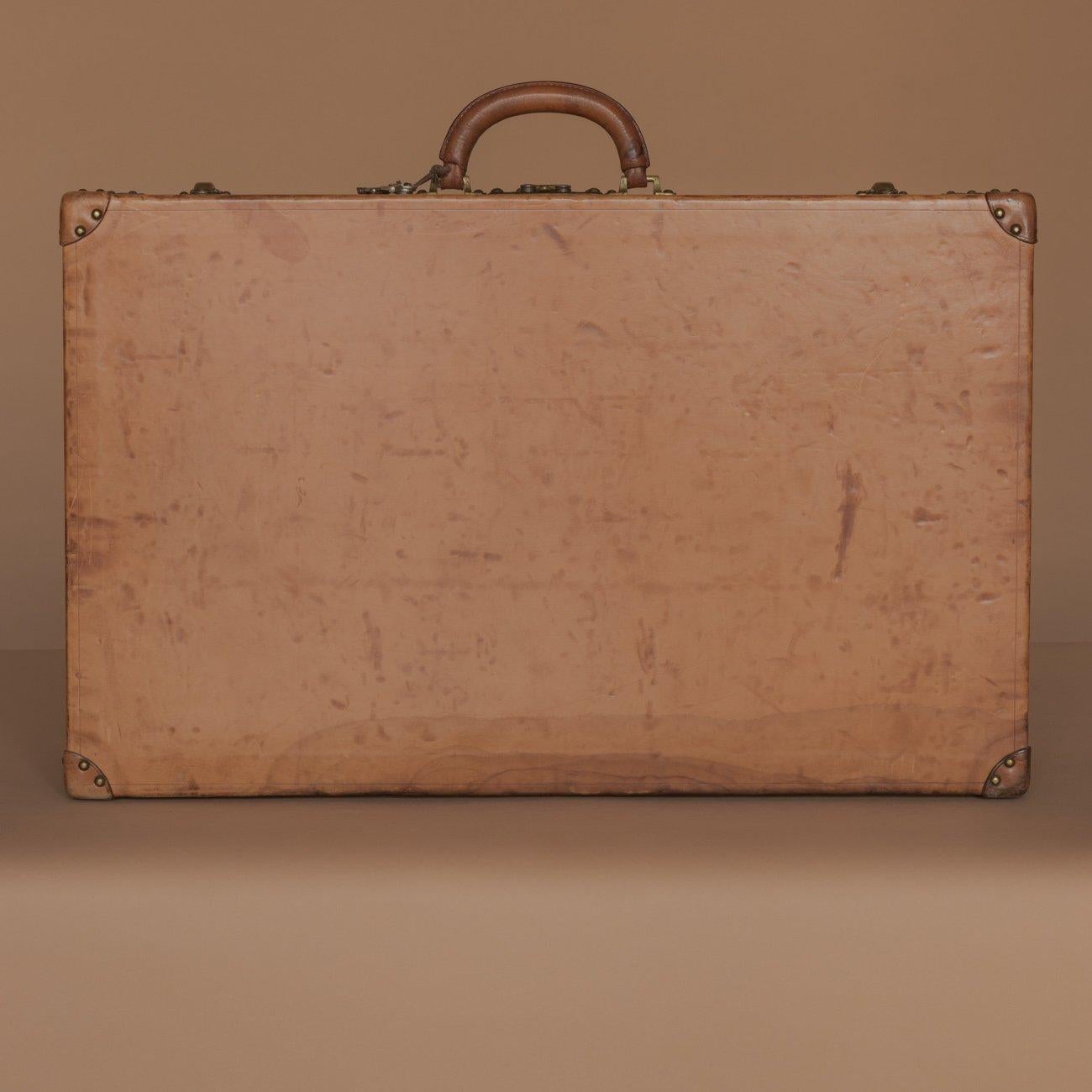 French Louis Vuitton Leather Suitcase, circa 1935 For Sale
