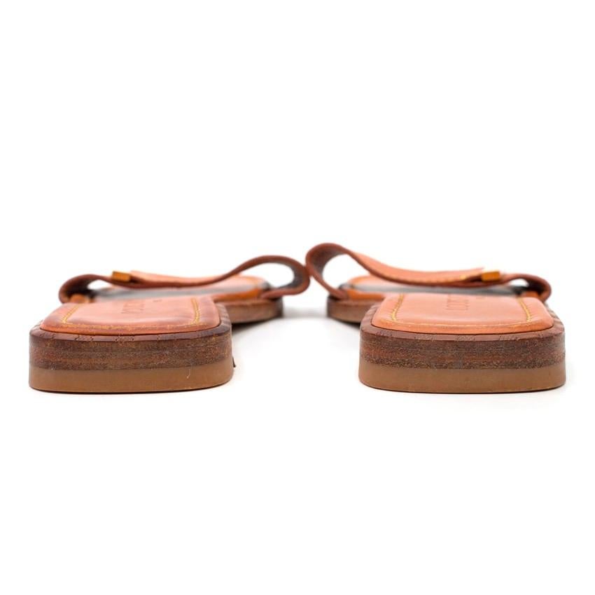 Orange Louis Vuitton Leather Tan Sandals - Size EU 36.5 For Sale