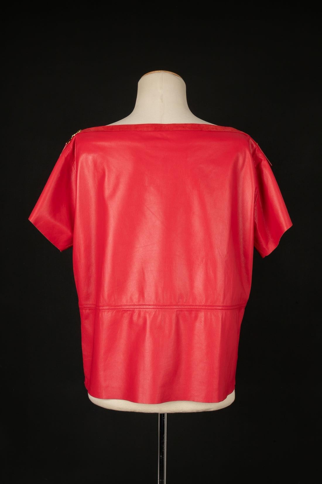Louis Vuitton Leather Top Resort, Raspberry-Colored Lamb, 2012 In Good Condition For Sale In SAINT-OUEN-SUR-SEINE, FR