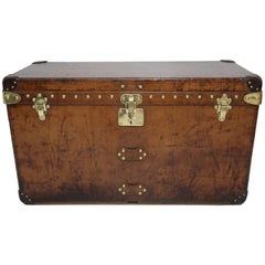 Antique Louis Vuitton Leather Trunk with Camphor Interior