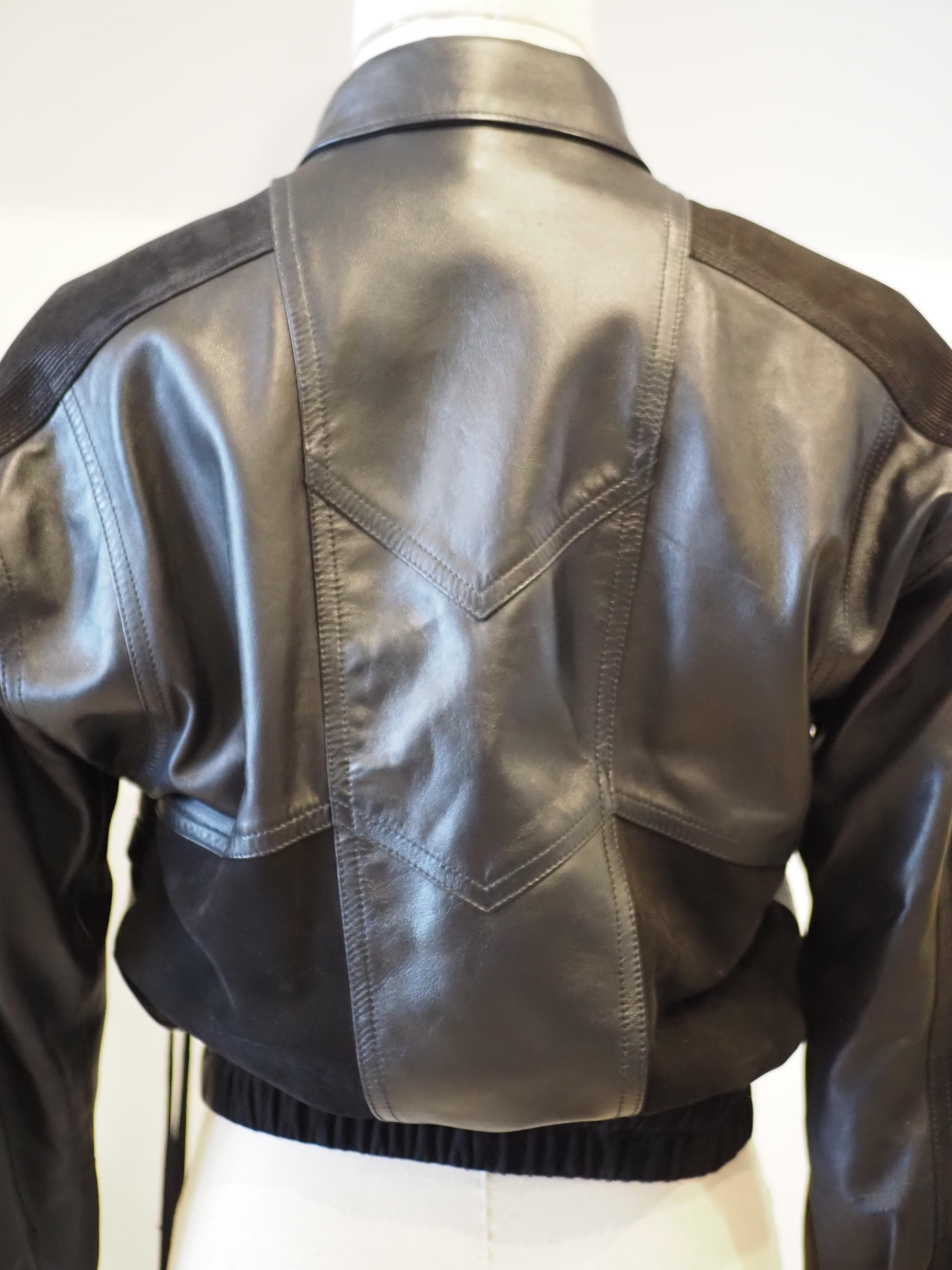 Louis Vuitton Lederjacke aus Samt im Angebot 7