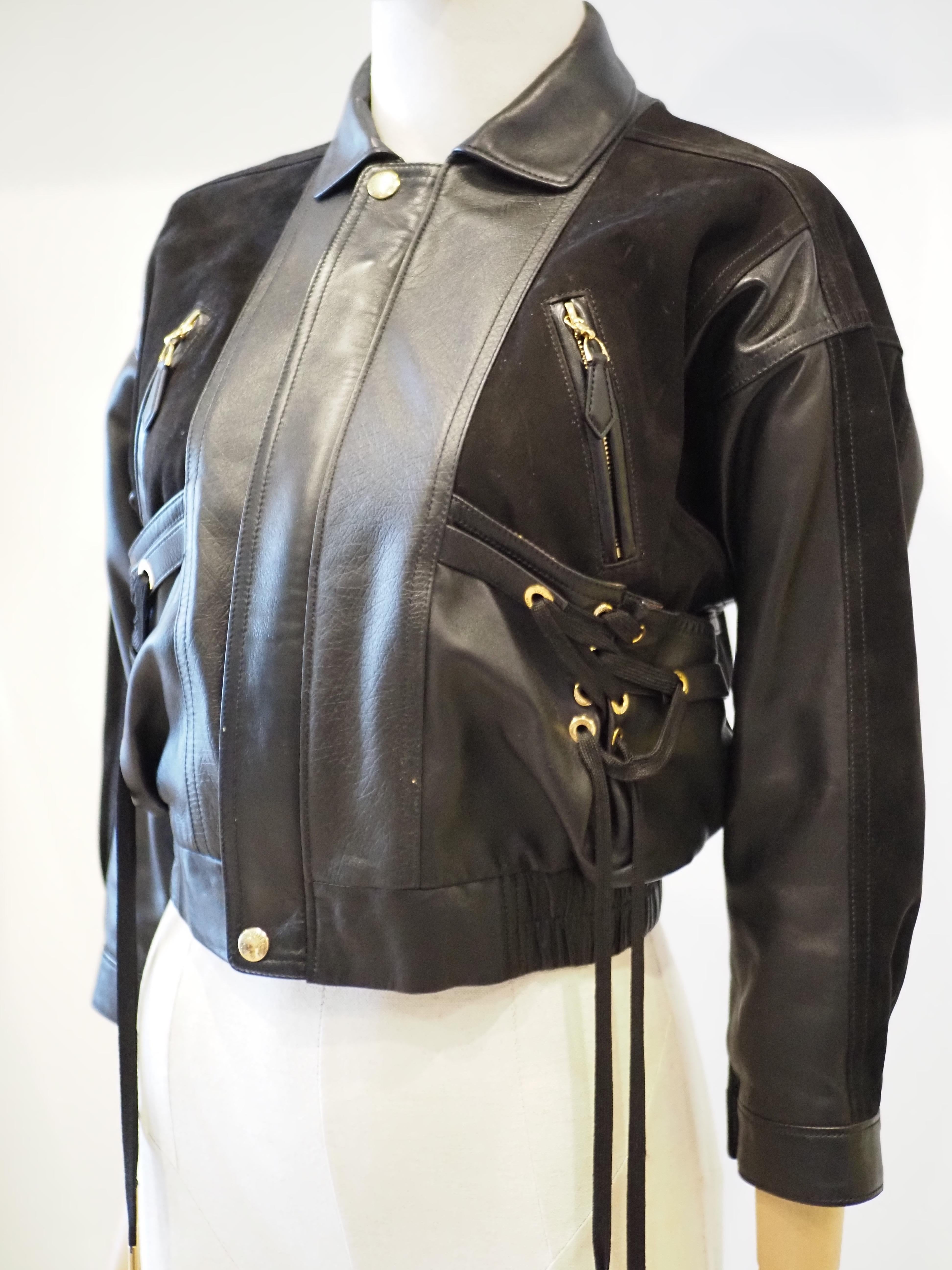 Louis Vuitton Lederjacke aus Samt im Angebot 1