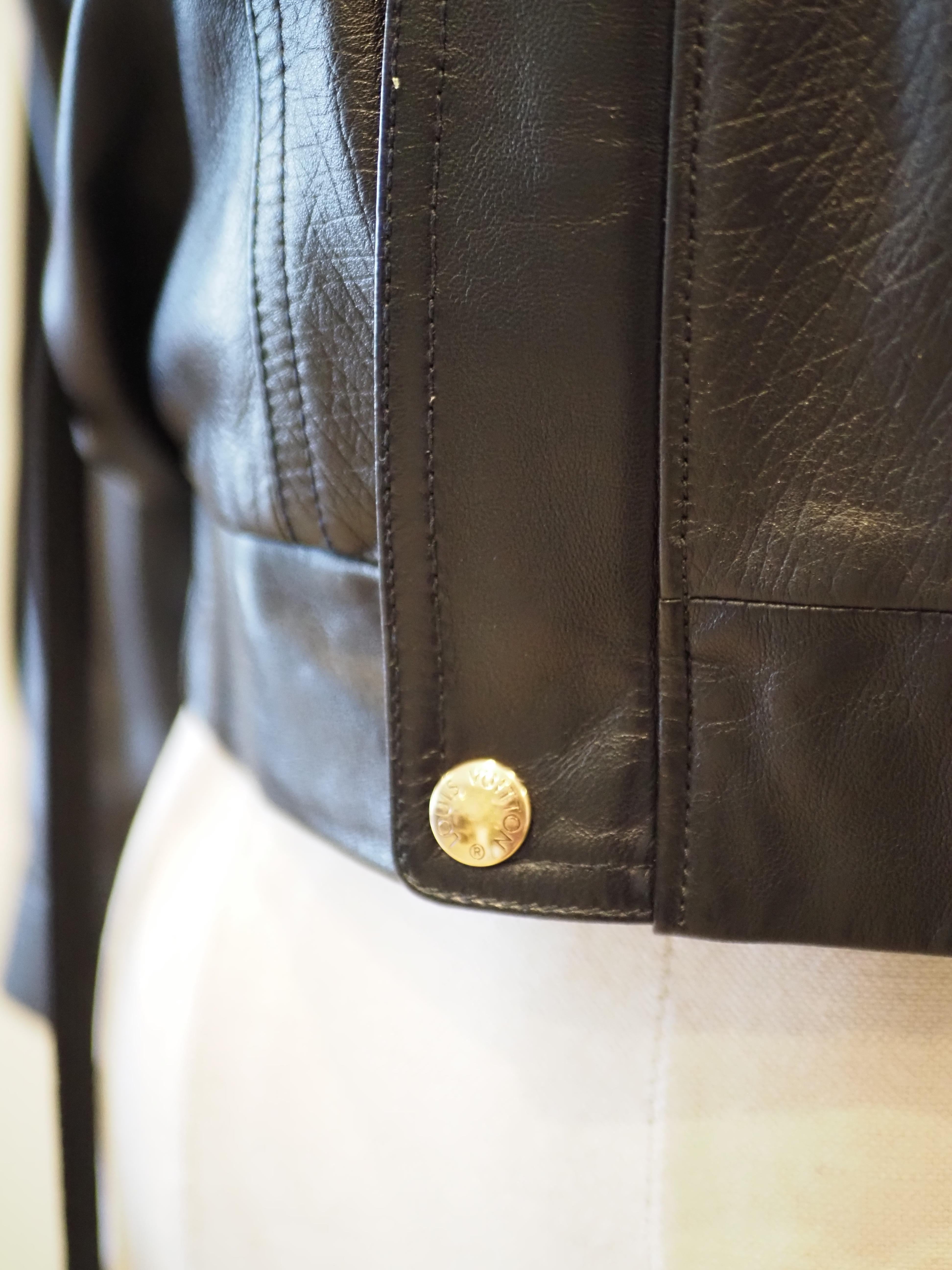 Louis Vuitton Lederjacke aus Samt im Angebot 2