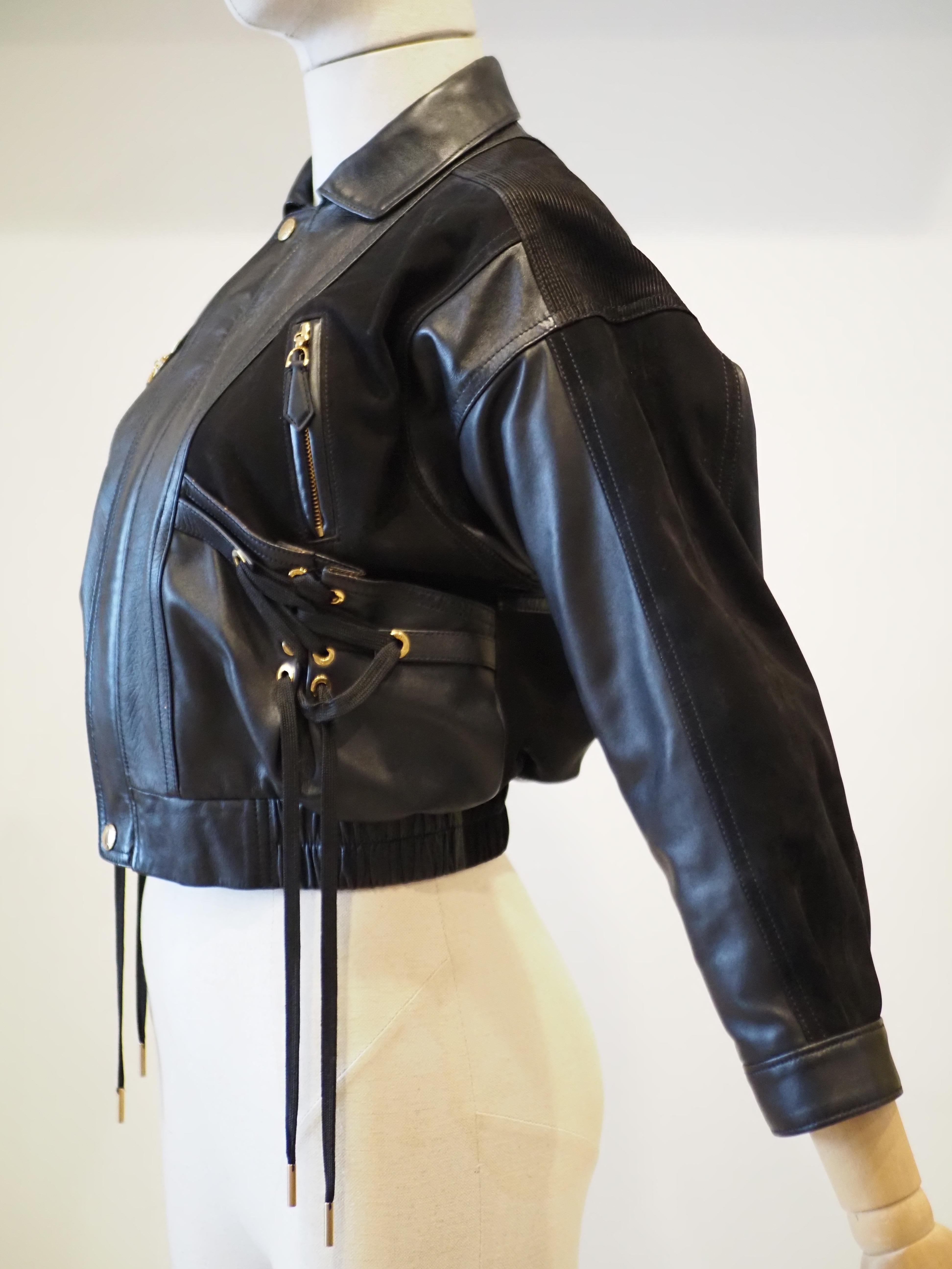 Louis Vuitton Lederjacke aus Samt im Angebot 3