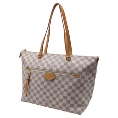 Louis Vuitton Lena Damier Azur MM Tote Bag in White Coated Canvas