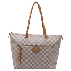 Louis Vuitton Lena Damier Azur MM Tote Bag in White Coated Canvas
