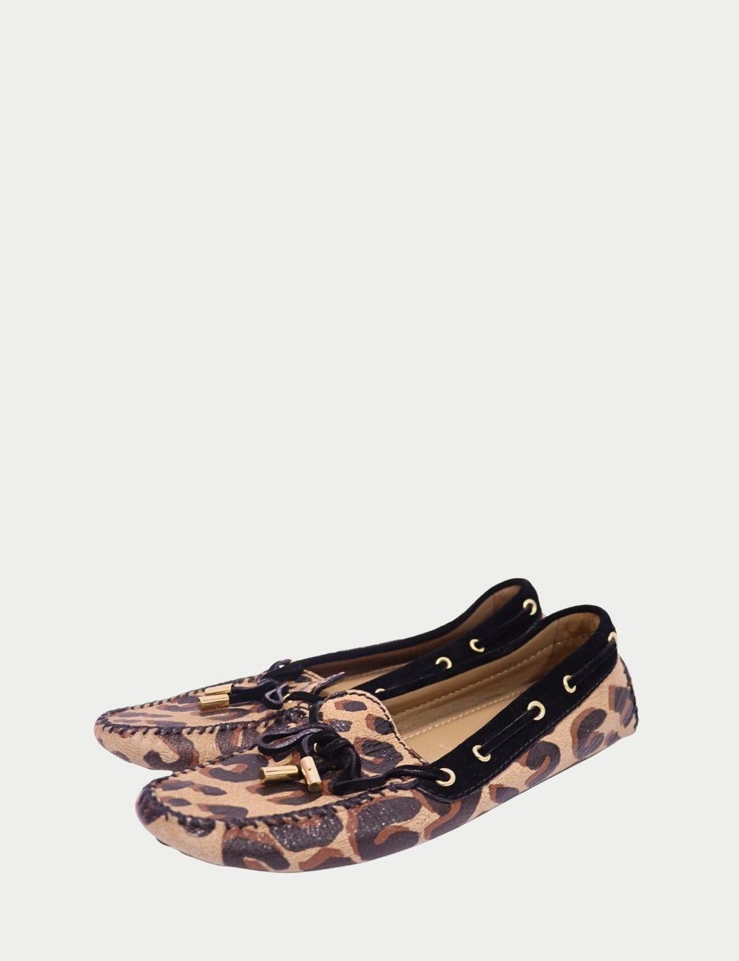 Noir Louis Vuitton Mocassins imprimés léopard - EU 37 en vente