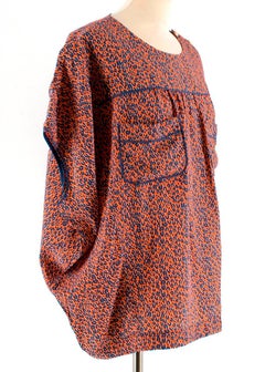 Louis Vuitton Leopard Print Silk Orange Blouse - Size US 8