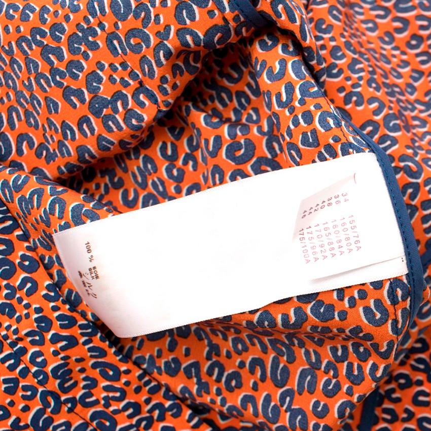 Louis Vuitton Leopard Print Silk Orange Blouse - Size US 8 1