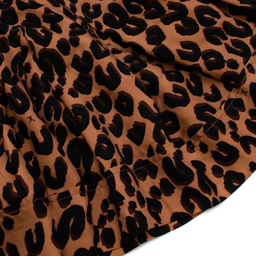 Black Louis Vuitton Leopard Print Silk Pleated Mini Skirt - Size US2