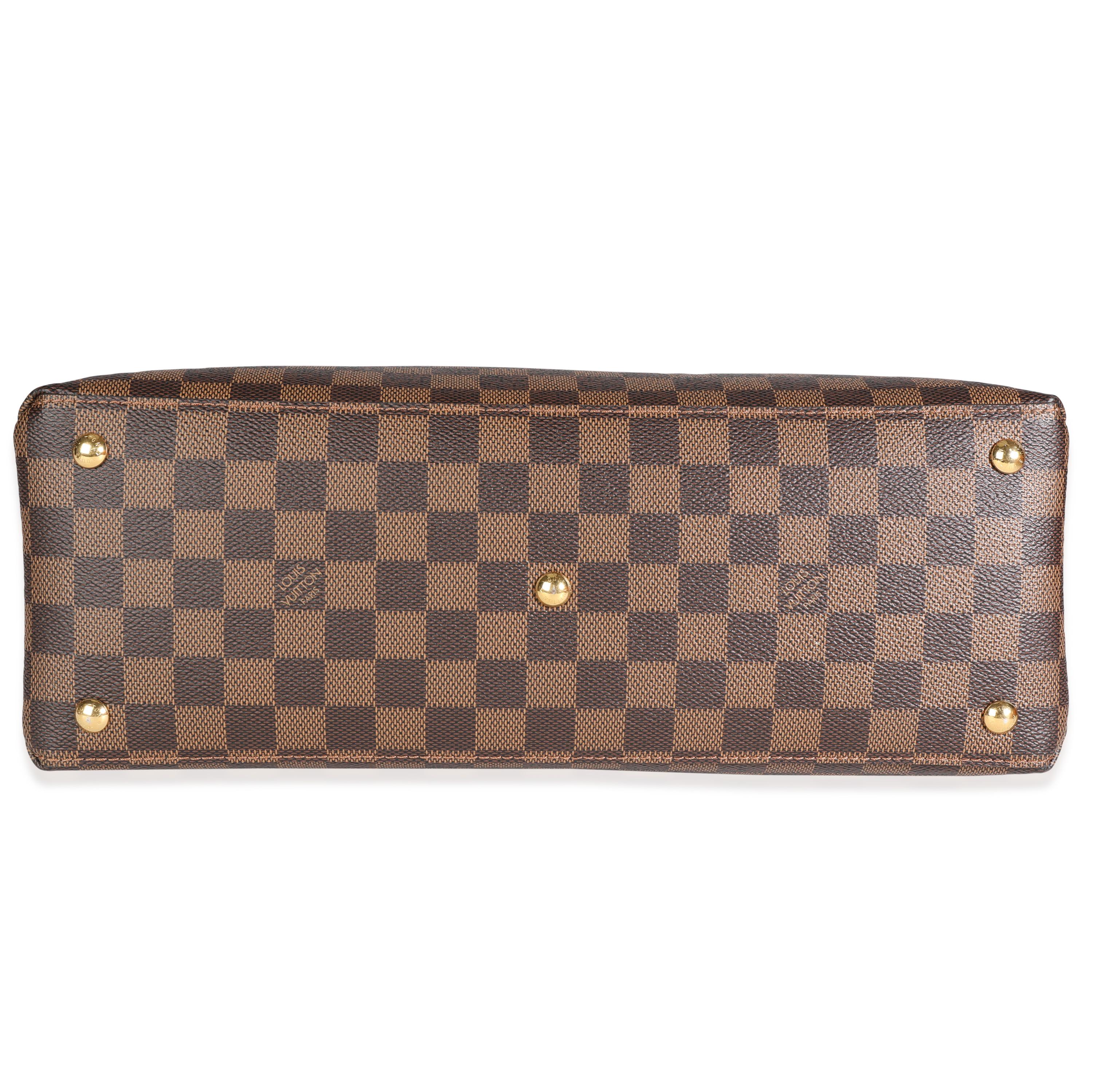 Louis Vuitton Lie de Vin Taurillon Leather & Damier Ebene Canvas LV Riverside To In Excellent Condition In New York, NY