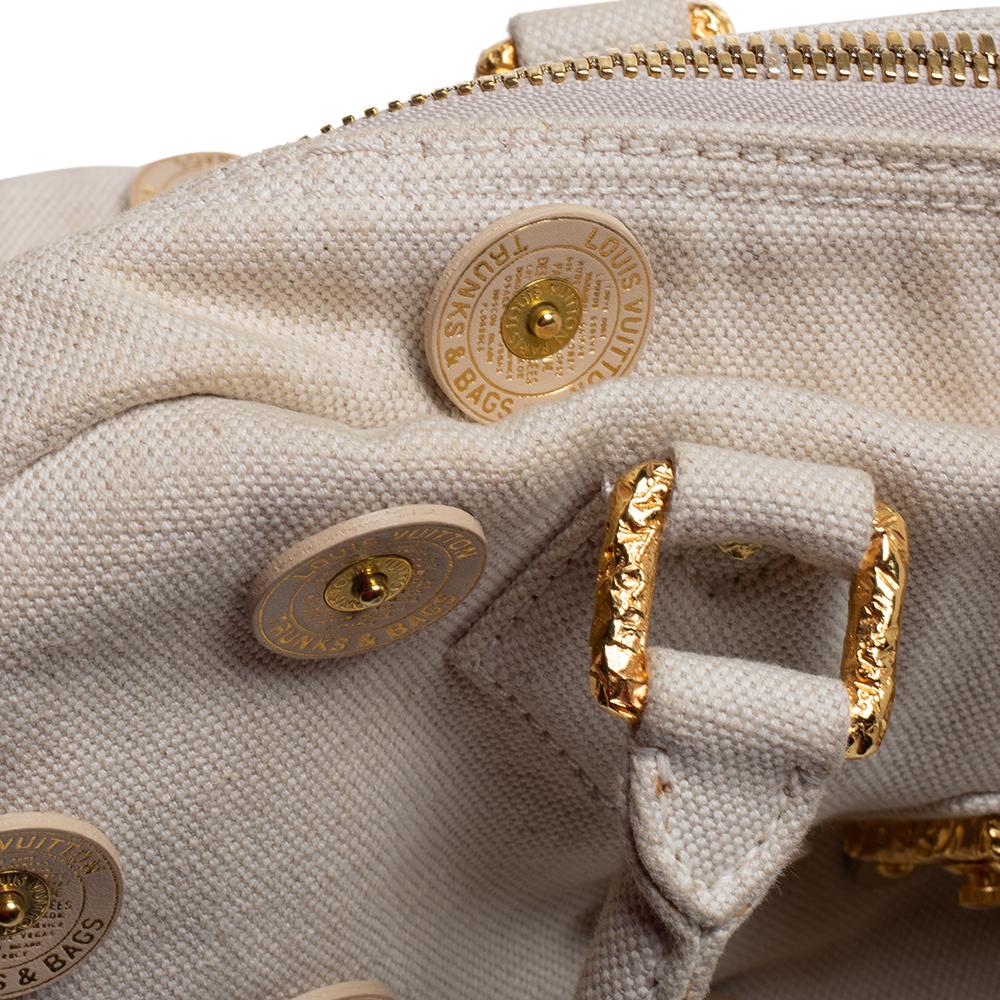 Louis Vuitton Light Beige Canvas Bowly Polka Dot Panama Bag 9