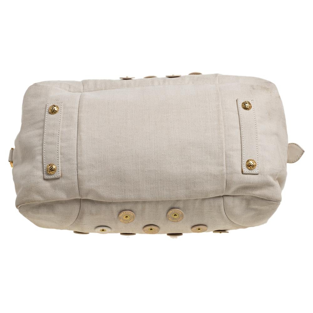 Women's Louis Vuitton Light Beige Canvas Bowly Polka Dot Panama Bag