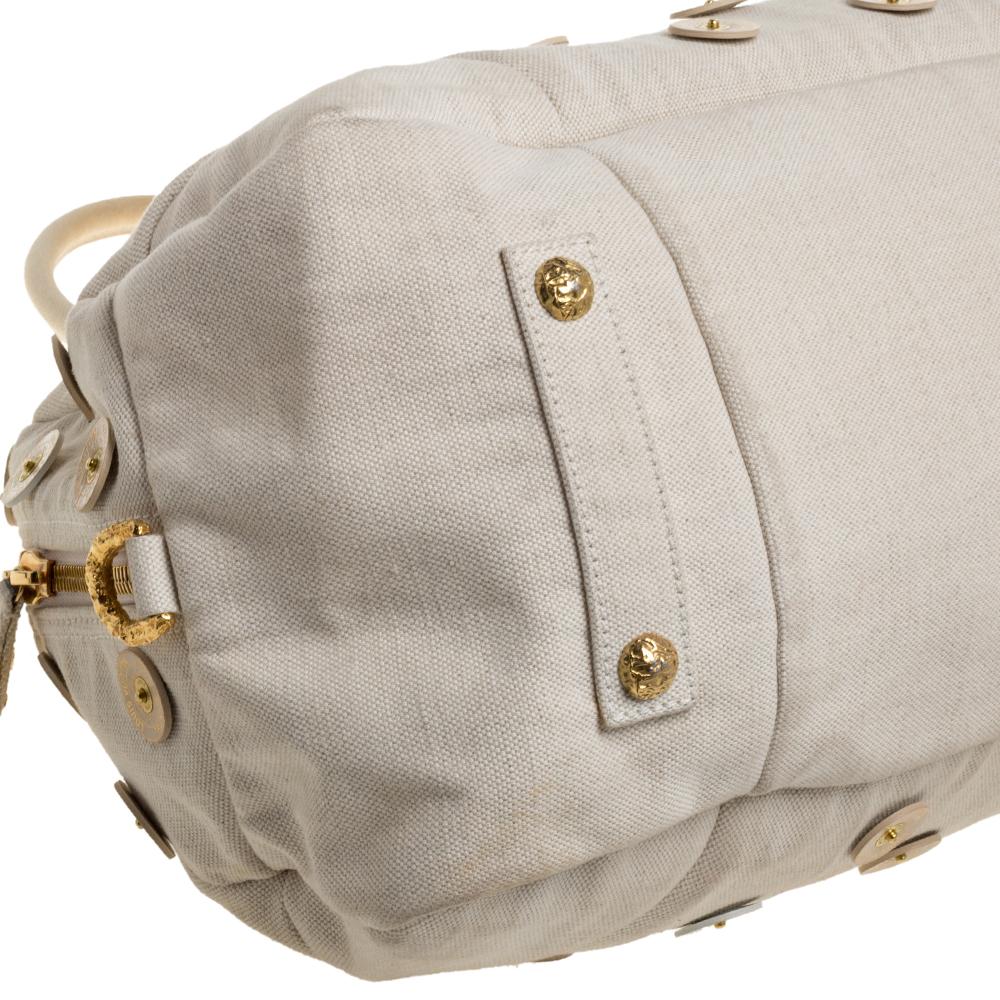 Louis Vuitton Light Beige Canvas Bowly Polka Dot Panama Bag 2