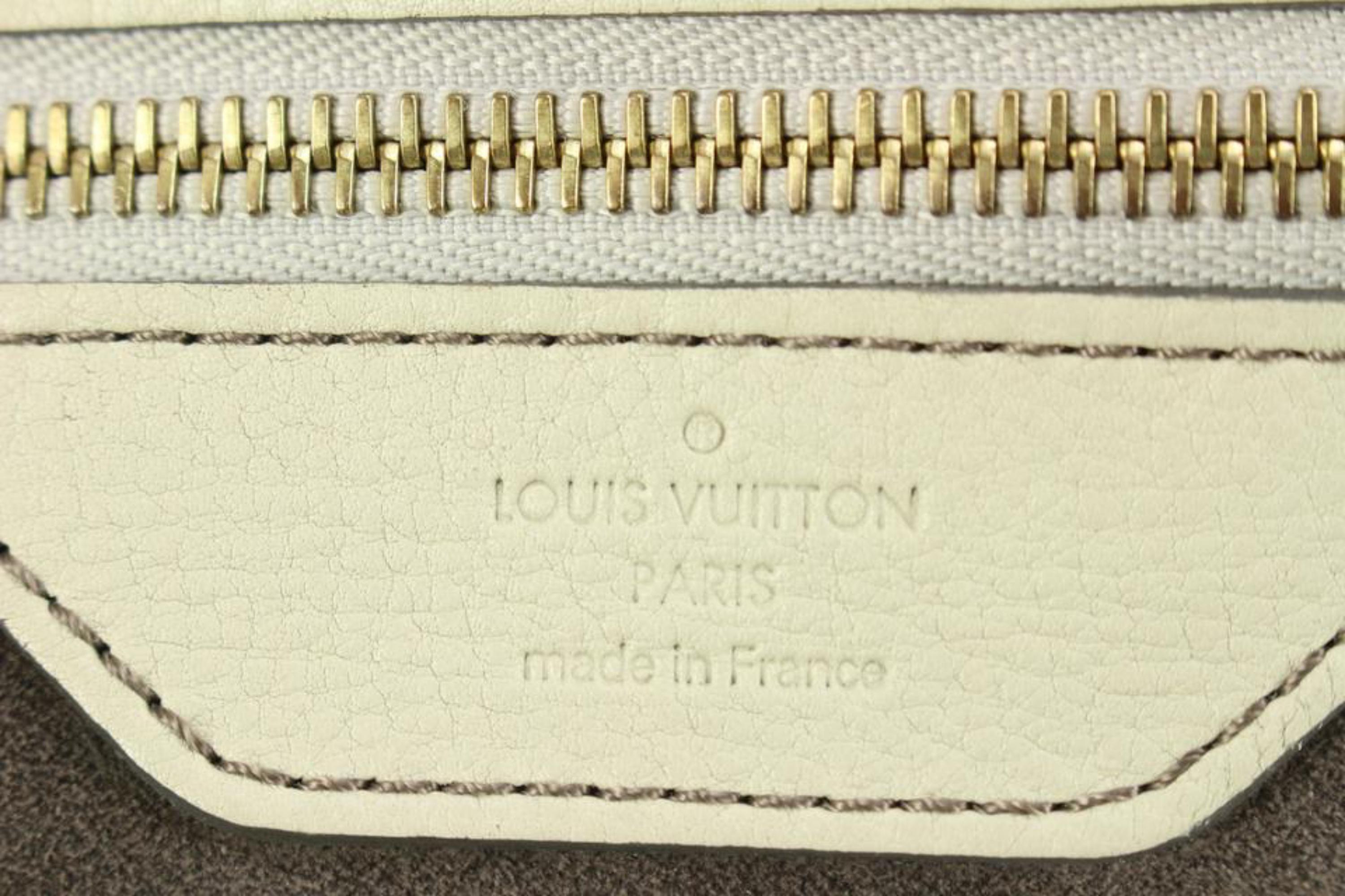 Louis Vuitton Light Beige Sand Monogram Leather Mahina XL Hobo Bag 58lk55s For Sale 5