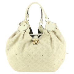 Sac hobo Mahina XL Louis Vuitton en cuir beige clair et sable avec monogramme 58lk55s