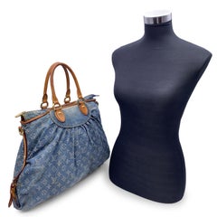 Louis Vuitton Light Blue Denim Monogram Cabby GM Tote Bag