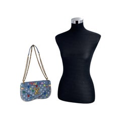 Louis Vuitton Light Blue Denim Monogram New Wave Chain Shoulder Bag
