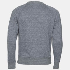 Louis Vuitton Light Blue Knit LV Embroidered Crew Neck Sweatshirt XS