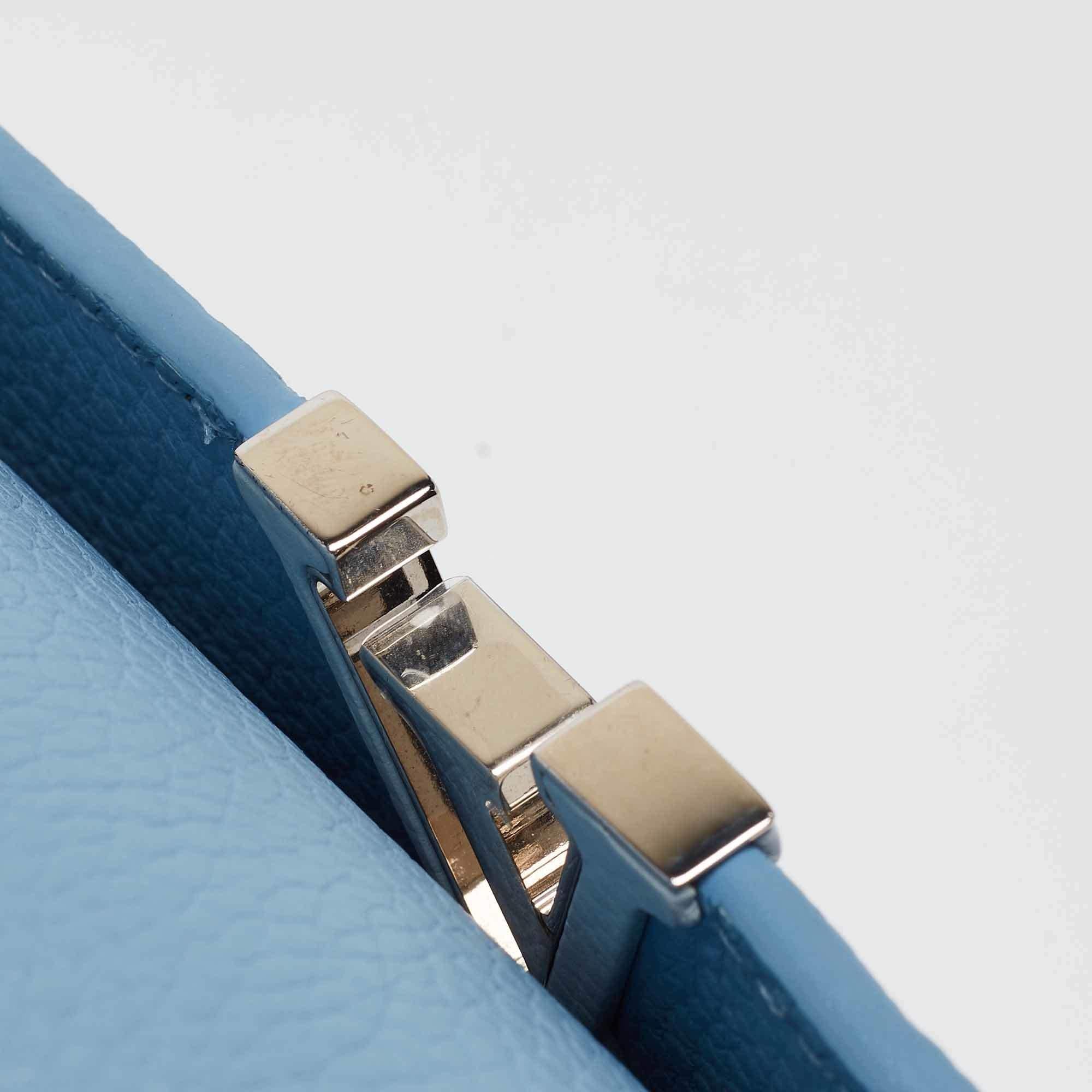 Louis Vuitton Light Blue Leather Mechanical Flower Capucines BB Bag For Sale 9