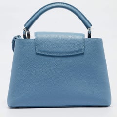 Louis Vuitton Light Blue Leather Mechanical Flower Capucines BB Bag