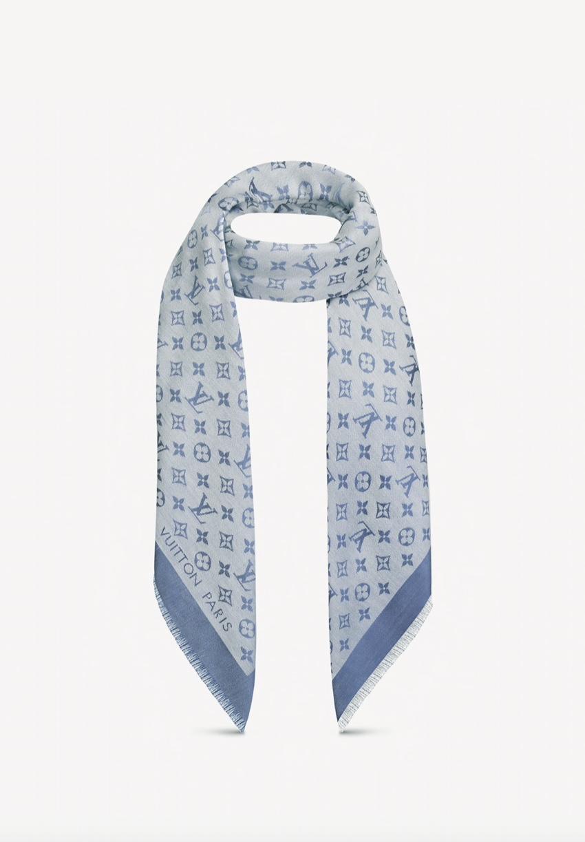 Louis Vuitton Light Blue Monogram Denim Shawl 2