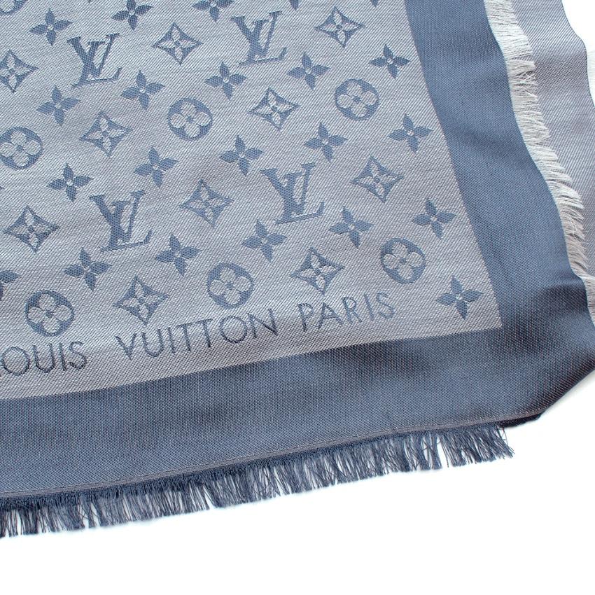 Louis Vuitton Light Blue Monogram Denim Shawl In New Condition In London, GB
