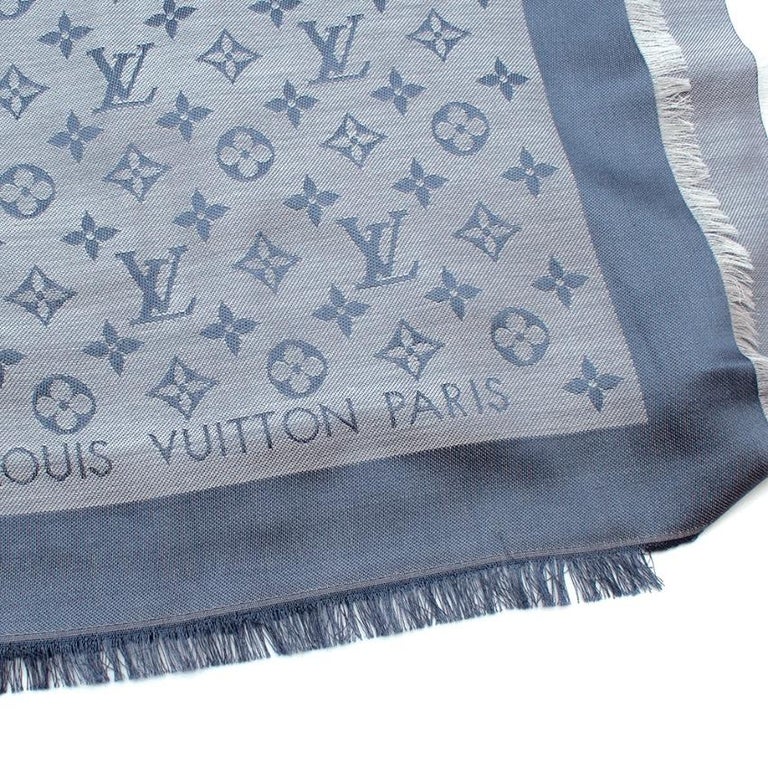 Louis Vuitton Light Blue Monogram Denim Shawl