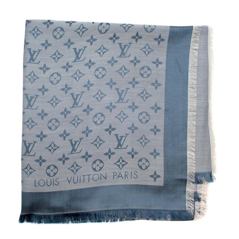 Louis Vuitton Blue Monogram Shawl ○ Labellov ○ Buy and Sell Authentic Luxury