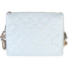 Louis Vuitton Light Blue Monogram Embossed Lambskin Coussin PM