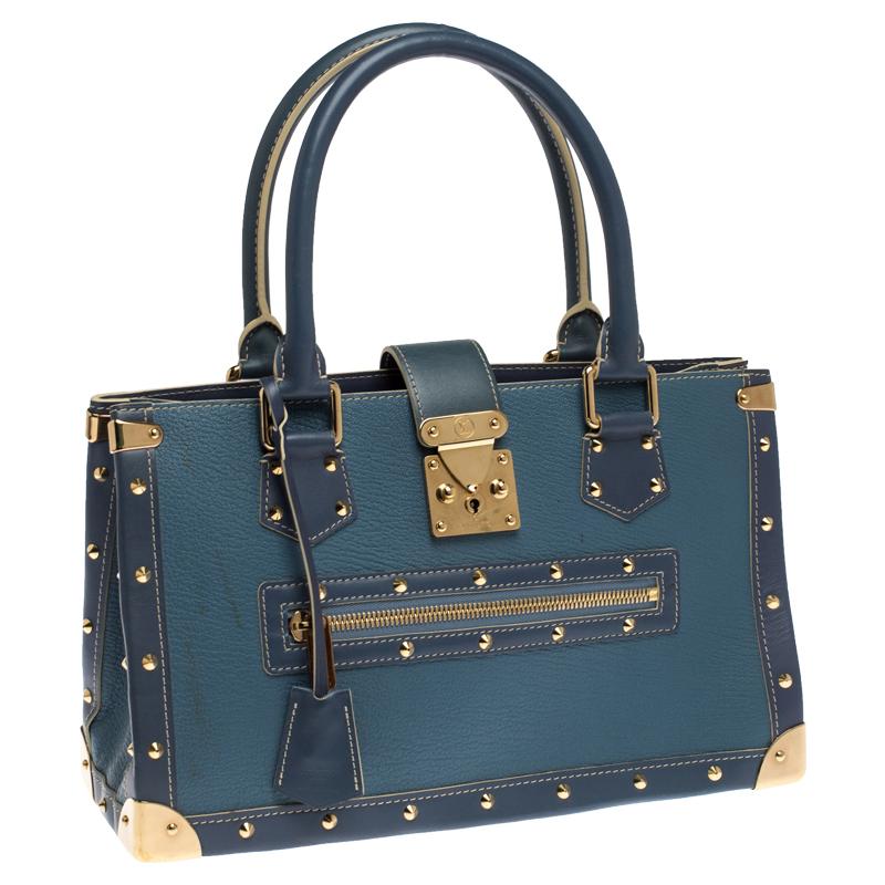 Black Louis Vuitton Light Blue Suhali Leather Le Fabuleux Bag