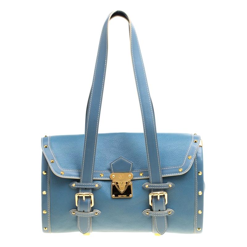 Louis Vuitton Light Blue Suhali Leather L'Epanoui GM bag