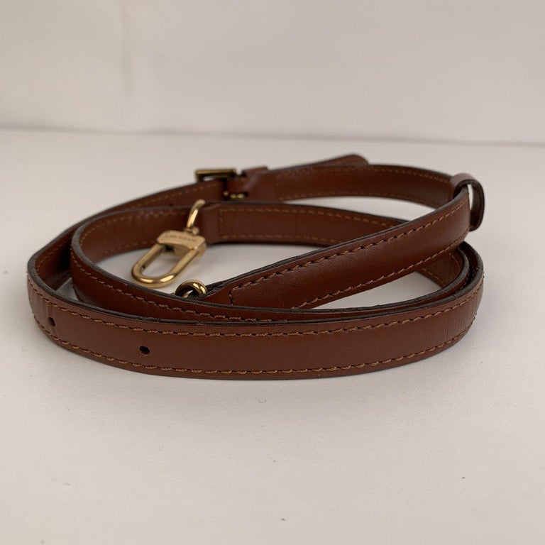 Louis Vuitton Leather Short Shoulder Strap Brown 85302