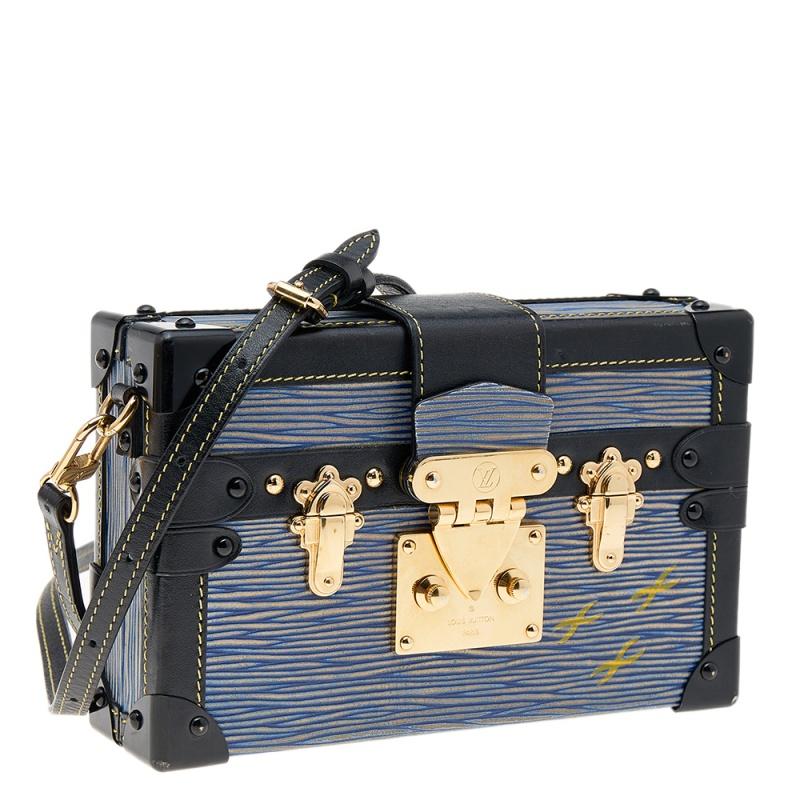 Louis Vuitton Light Denim Epi Leather Limited Edition Petite Malle Bag 4