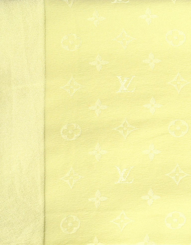 Louis Vuitton Light Green LV Monogram Silk Scarf For Sale ...