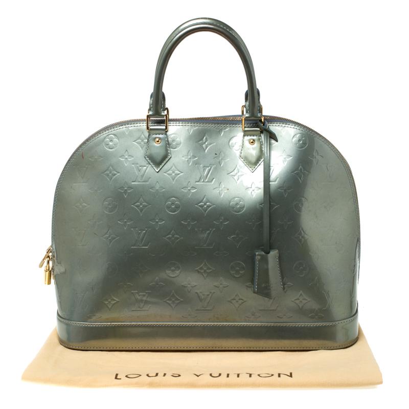 Louis Vuitton Light Green Monogram Vernis Alma GM Bag 6