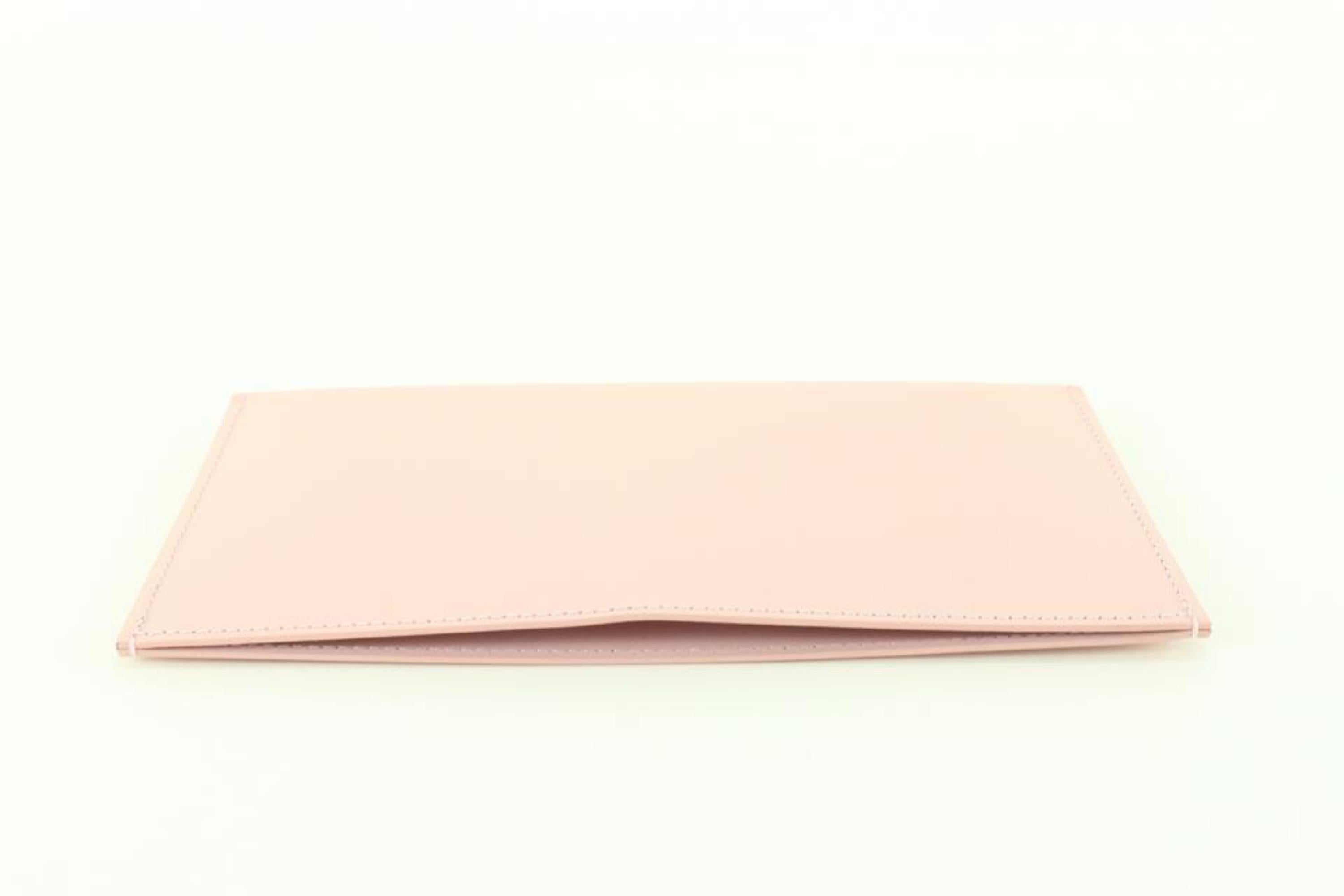 Orange Louis Vuitton Light Pink Leather Long Card Holder Felicie Insert 13lk810s For Sale