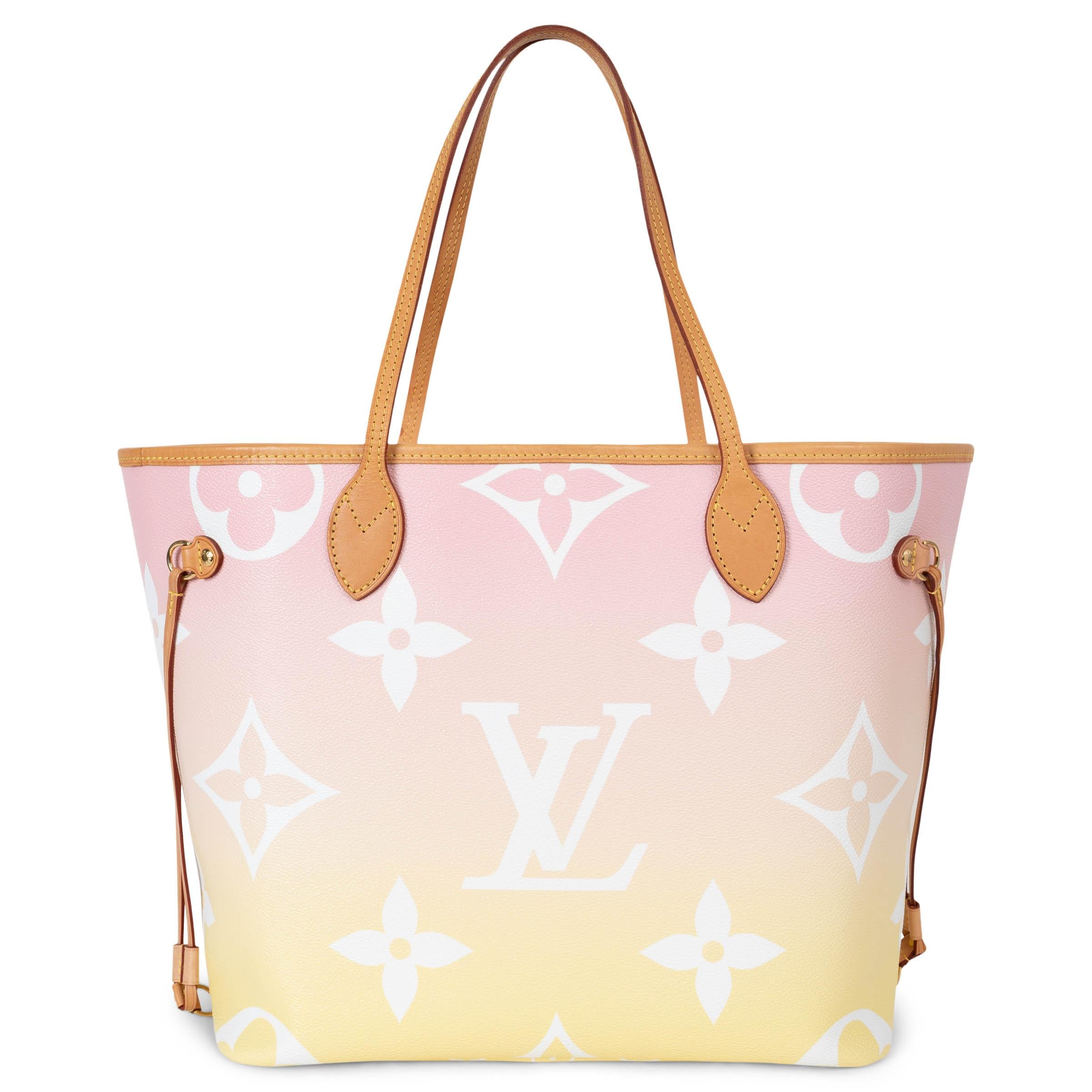 White LOUIS VUITTON light pink Monogram Gian NEVERFULL MM BY THE POOL Bag