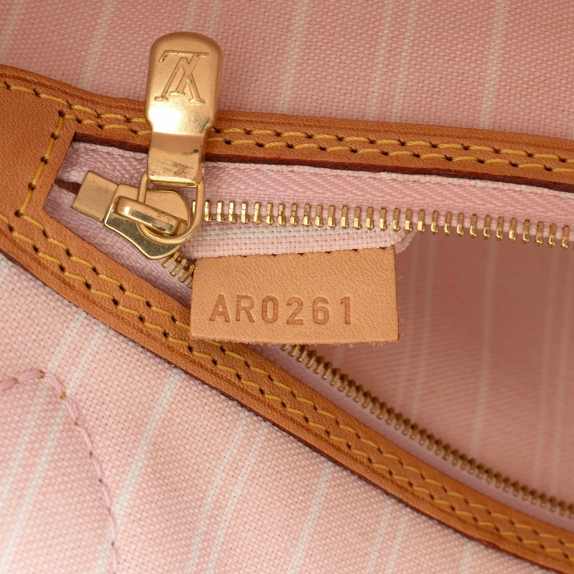 LOUIS VUITTON light pink Monogram Gian NEVERFULL MM BY THE POOL Bag 3