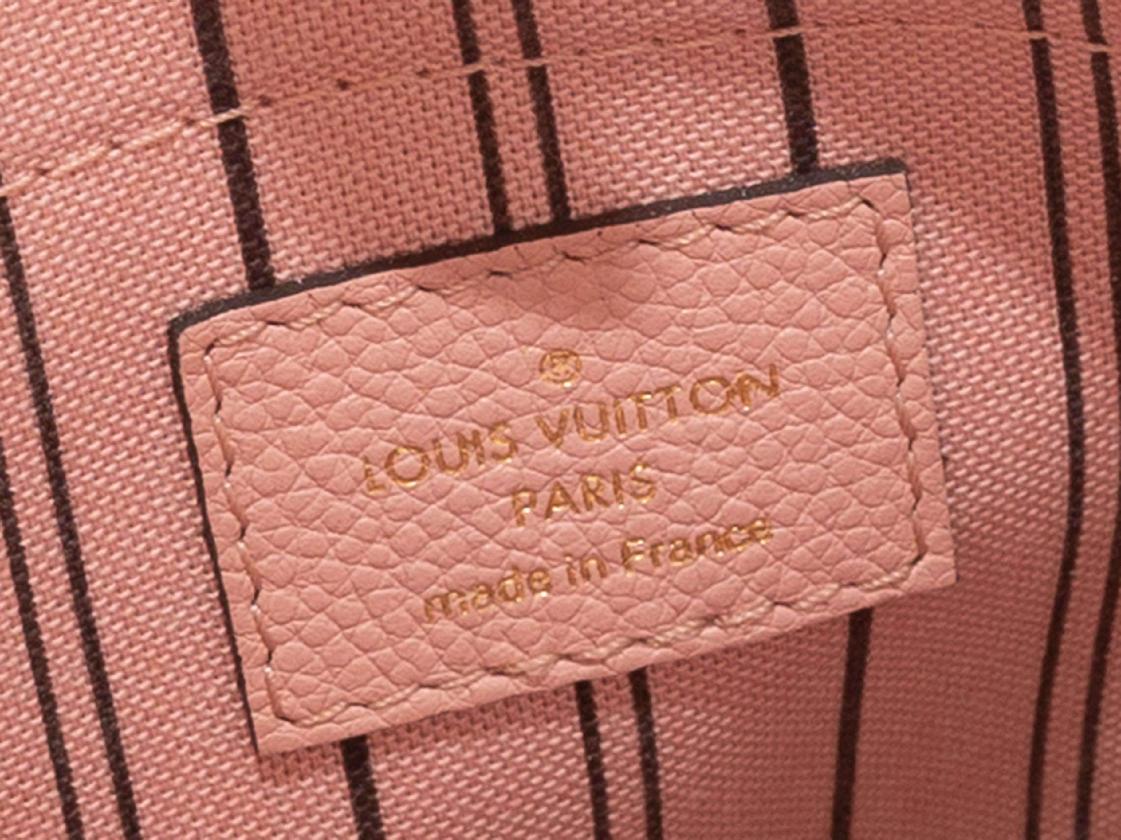 Brown Louis Vuitton Light Pink Monogram Leather Empreinte Montaigne PM Bag