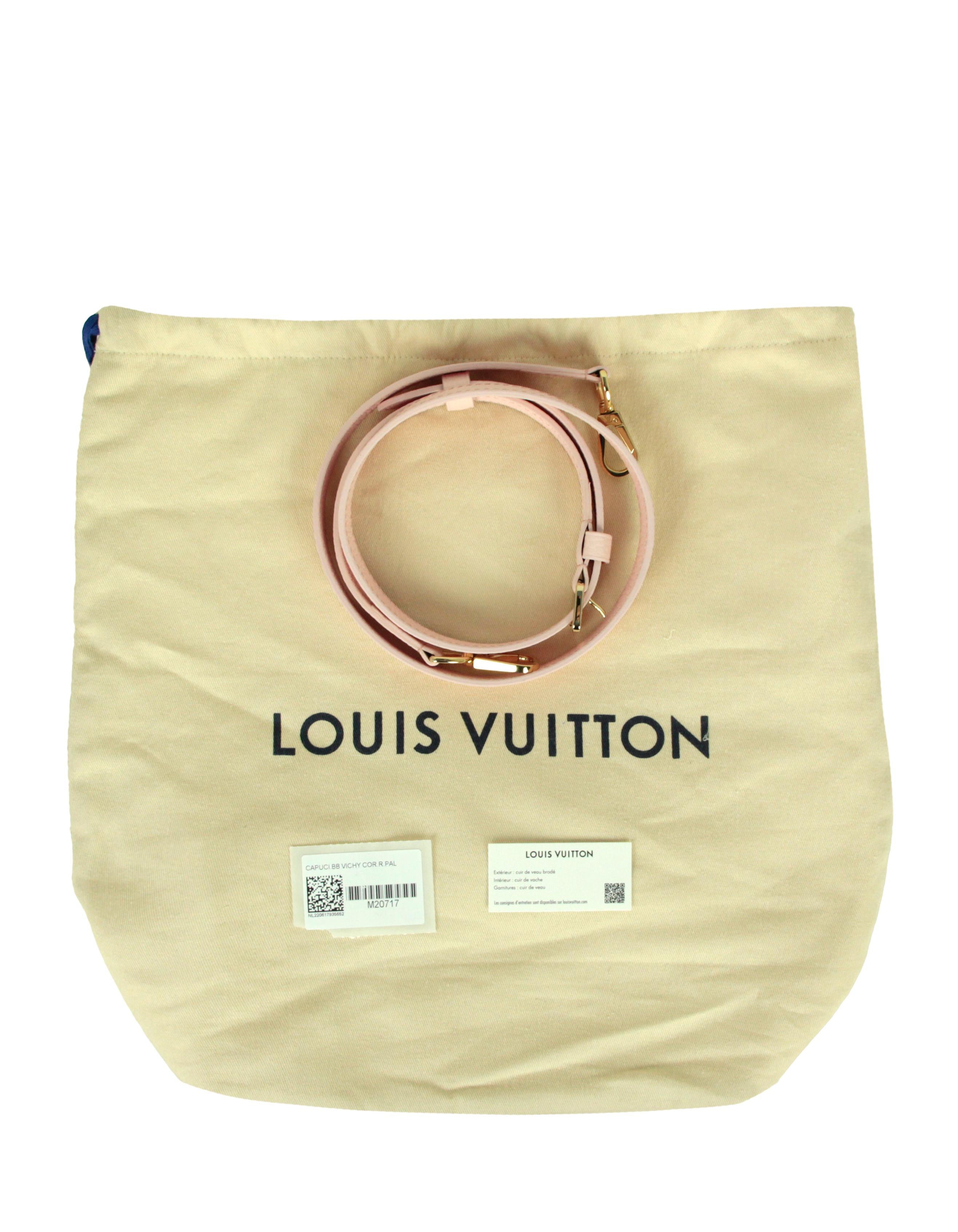 Louis Vuitton Light Pink Taurillon Embroidered Vichy Capucines BB Bag 1