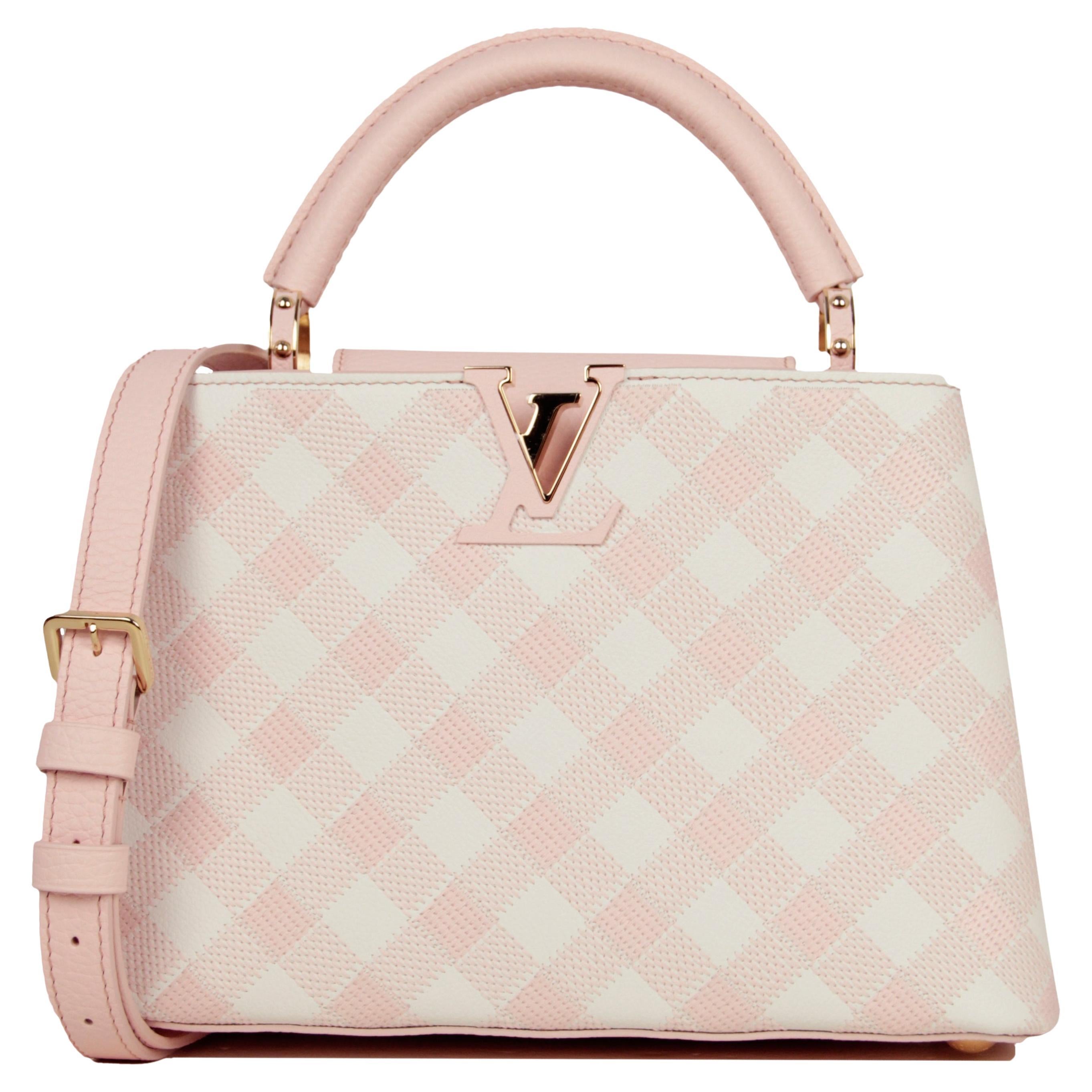 Louis Vuitton Light Pink Taurillon Embroidered Vichy Capucines BB Bag v 17847922 1670295343398 bg processed