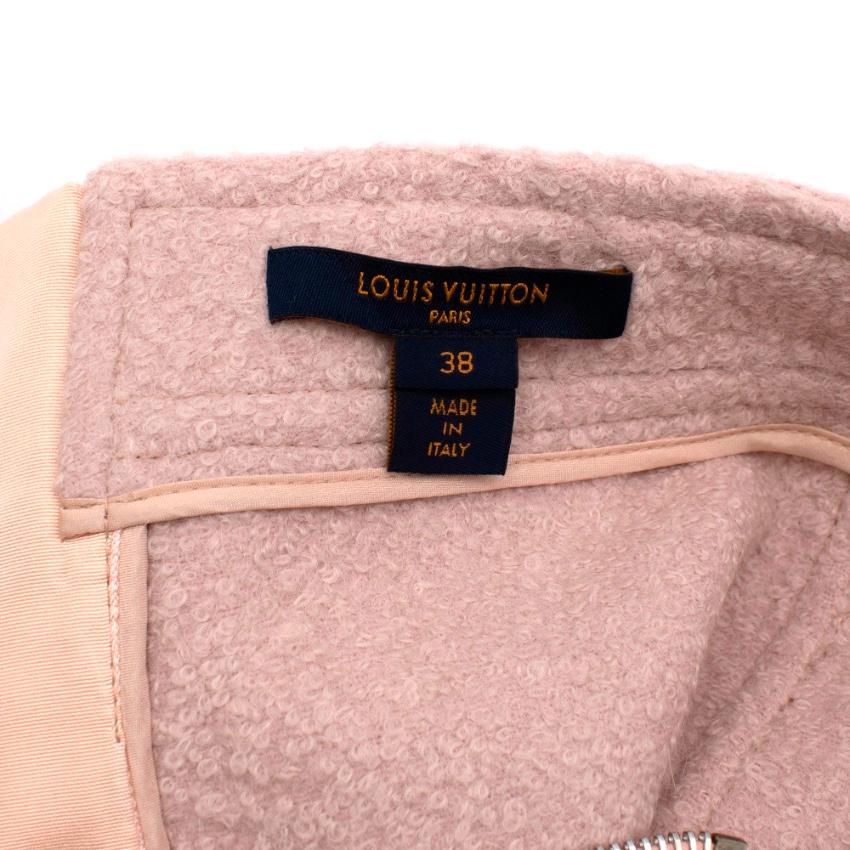 Beige Louis Vuitton Light Pink Wool blend Skirt Suit - Size US 4